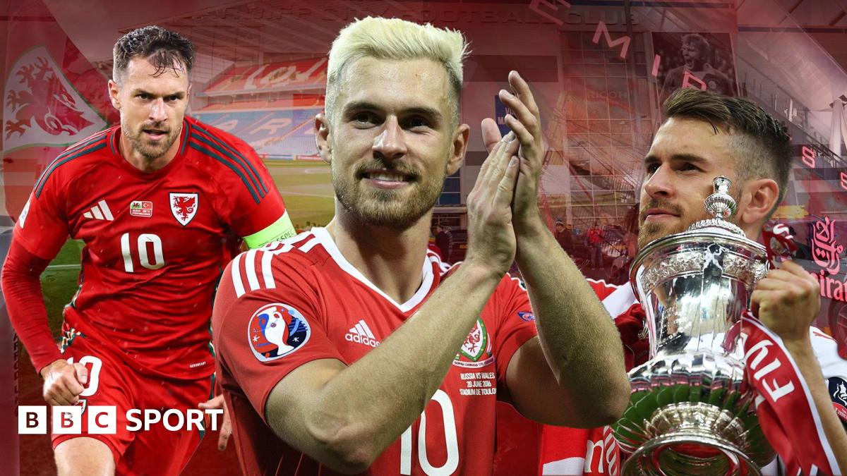 Aaron Ramsey in action for Wales and Arsenal through the years