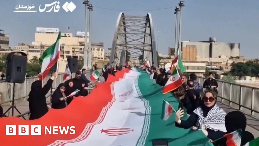 Watch: Iranians form human chains at bridges and power plants